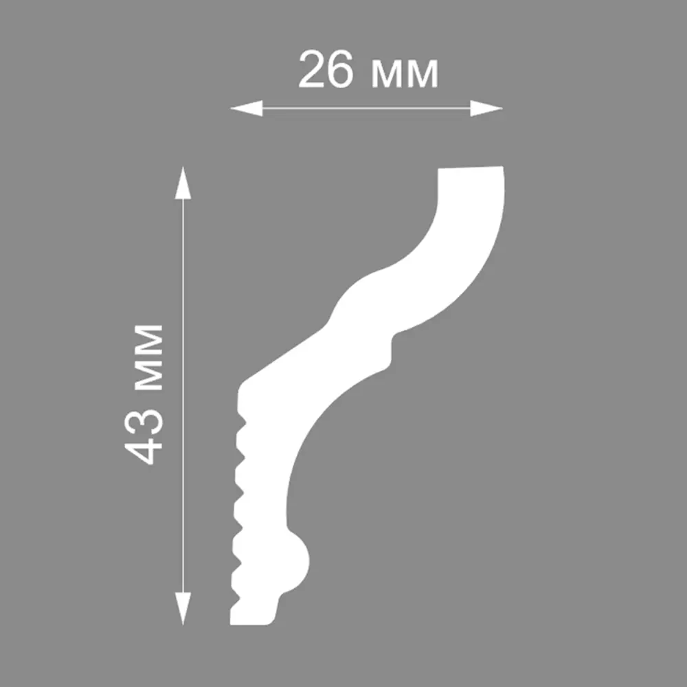Плинтус потолочный полистирол Format 05015Е белый 26x43x2000 мм STLM-2169015 - Вид №2