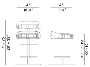 Высокий стул из ткани