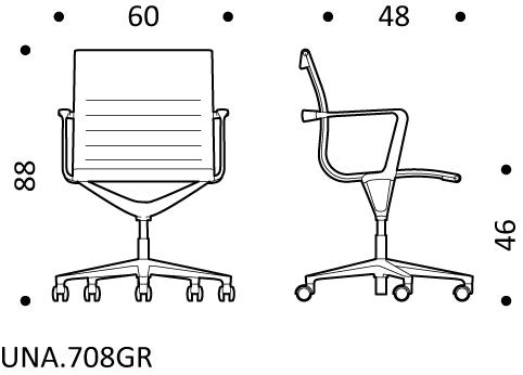 ICF Поворотное офисное кресло из ткани с 5 спицами на колесиках Una chair sun-id-1367412 - Вид №2