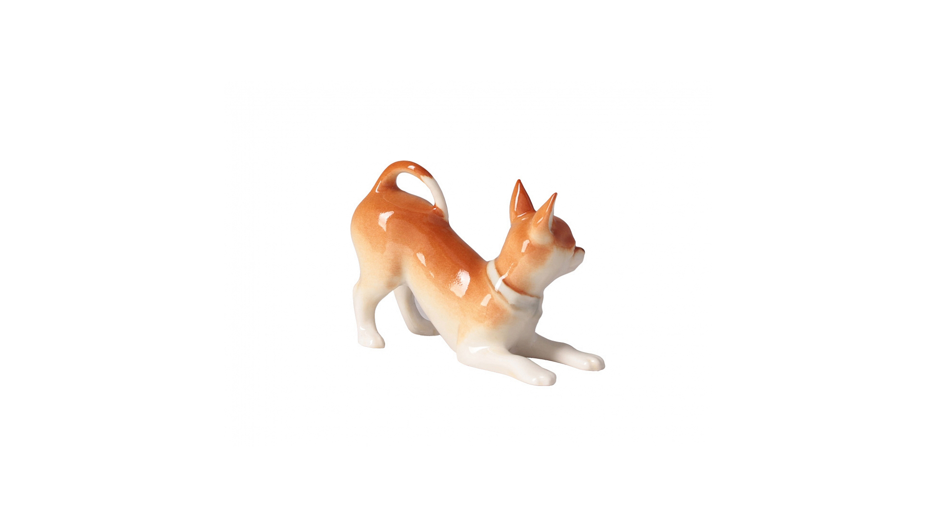 10594008 Императорский фарфоровый завод Скульптура "Чихуахуа играющий Чара" Фарфор твердый  - Вид №1