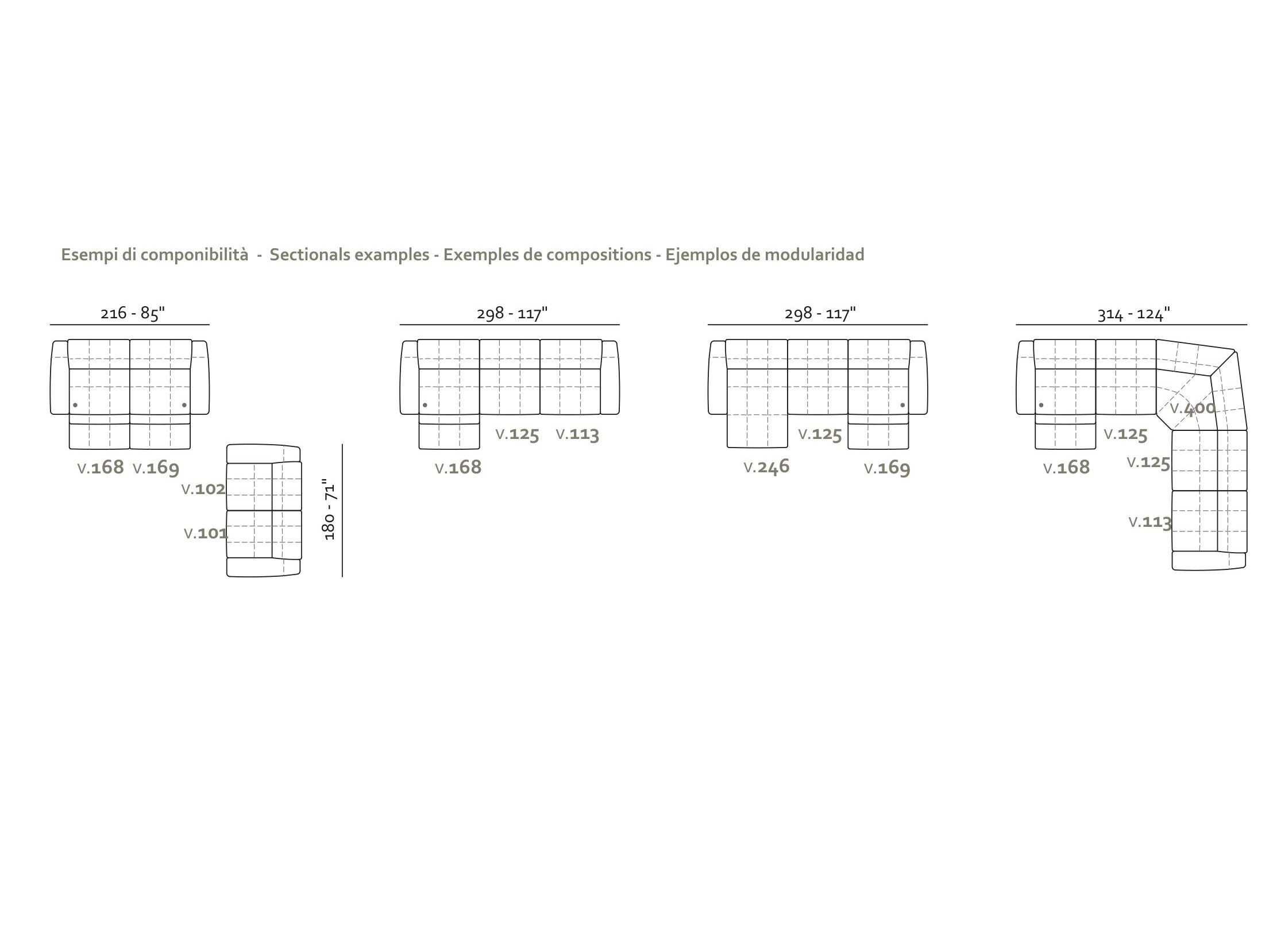 Модульный тканевый диван Max Divani MACARIO ARCH-00126917 - Вид №7