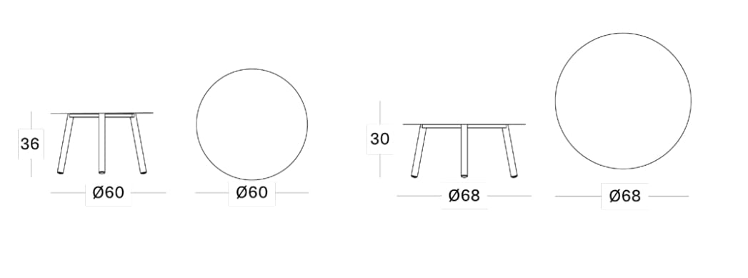 Алюминиевый низкий круглый журнальный столик с порошковым покрытием Vincent sheppard LILO ARCH-00081056 - Вид №9