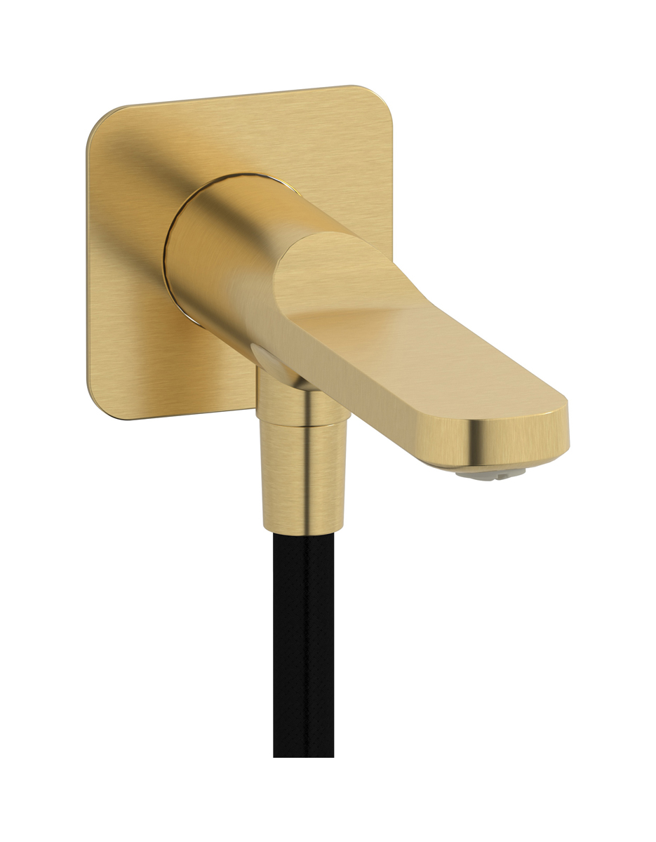 Настенный излив со встроенным дивертером и креплением для душевого шланга. WE ARE IB aa200ss Brushed Gold TAAAC