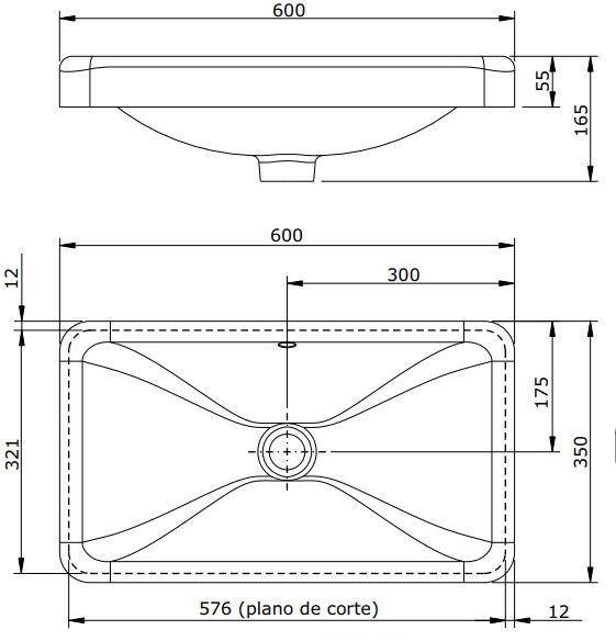 118900004 Накладная раковина под столешницу  прямоугольная Sanindusa  - Вид №1