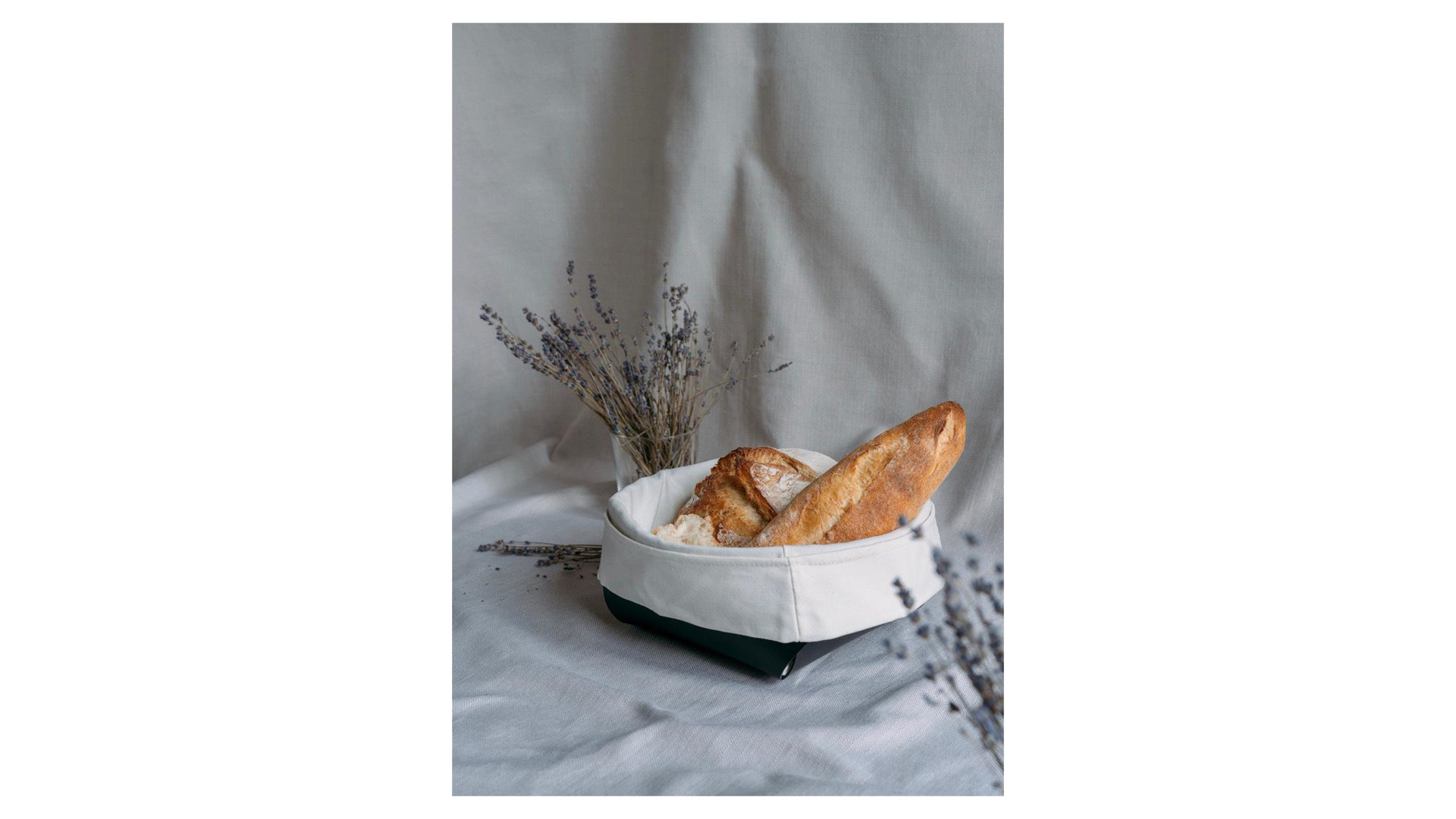 10643978 ADJ Хлебница со съемным мешочком из льна, 20х20см (шоколад)  - Вид №1