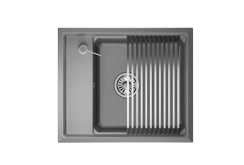 KS-6004, АЛЮМИНИУМ, кухонная мойка, кварц GRANULA 6004-ST300 - Вид №1