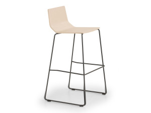 Высокий табурет из стали и дерева