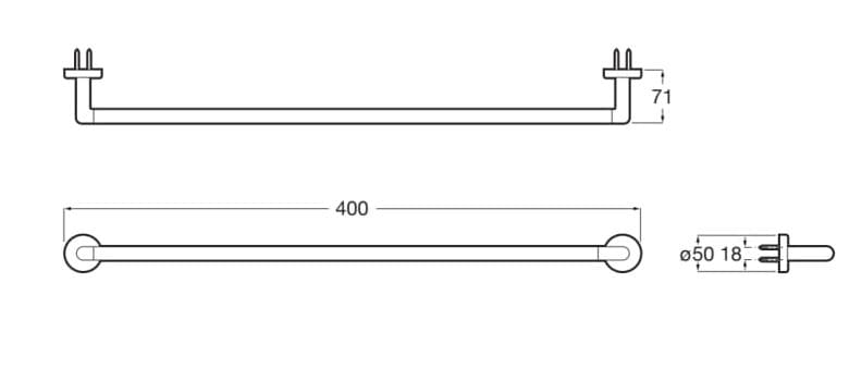 Металлический держатель для полотенец Roca Compas ARCH-00153351 - Вид №3