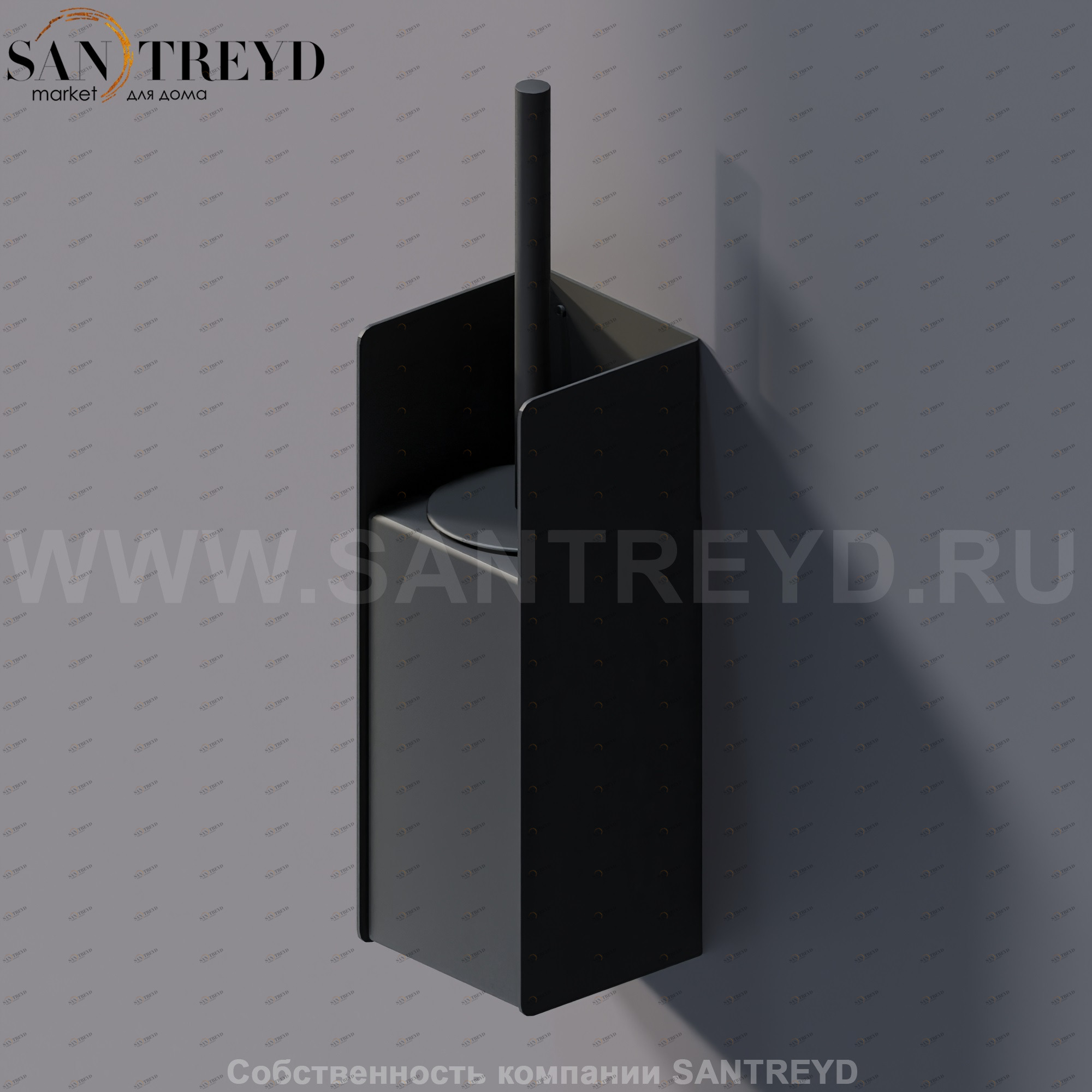 Agape MACH 2 Туалетный ёрш настенный черный AMC20941E