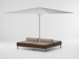 088483 Диван-База + основа для зонта от солнца на колесах + подушки Kettal Kettal Objects