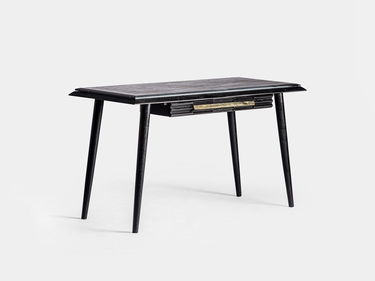 Деревянный письменный стол из манго и мрамора с ящиками Vical Home Plissé Wood ARCH-00148649 - Вид №1