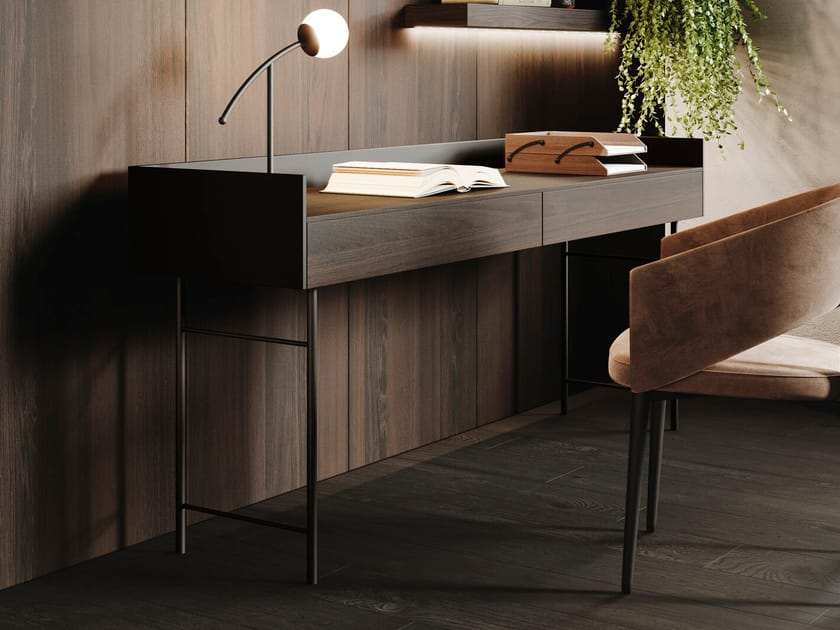 Деревянный и металлический письменный стол с ящиками Guzzini & Fontana House of Horn ARCH-00088584