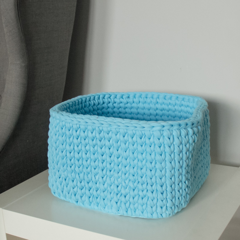 Вязаная корзина квадратная малая голубая VAMVIGVAM  282002 Голубой Santreyd  - Вид №1