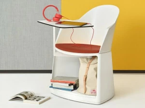 arper Кресло с подлокотниками с контейнерным отсеком на колесах Cila go