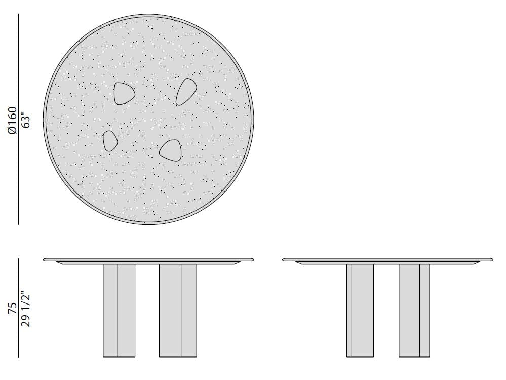 Круглый мраморный обеденный стол Porada двадцать четыре ARCH-00051855 - Вид №6