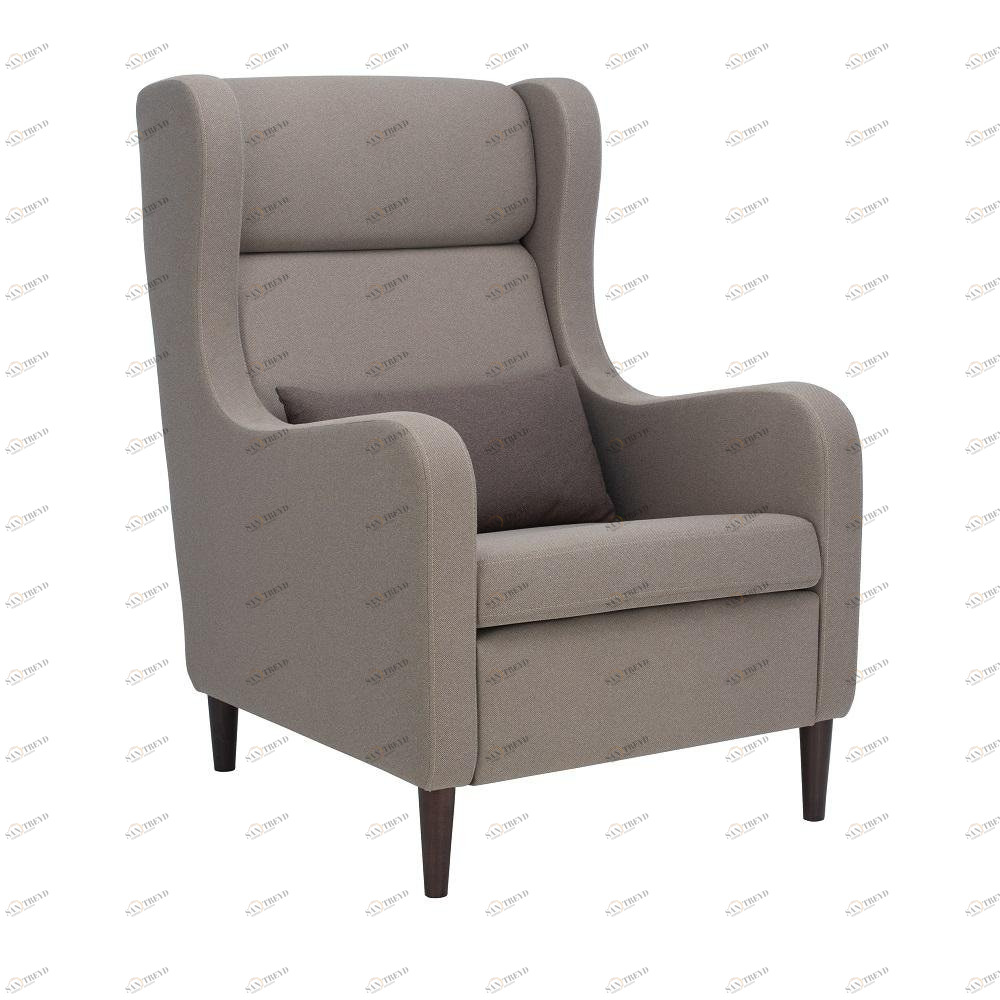 Кресло мягкое с ушами серое Leset "Хилтон" IMPEX ДИЗАЙНЕРСКИЕ 00-3885674 Бежевый;серый 