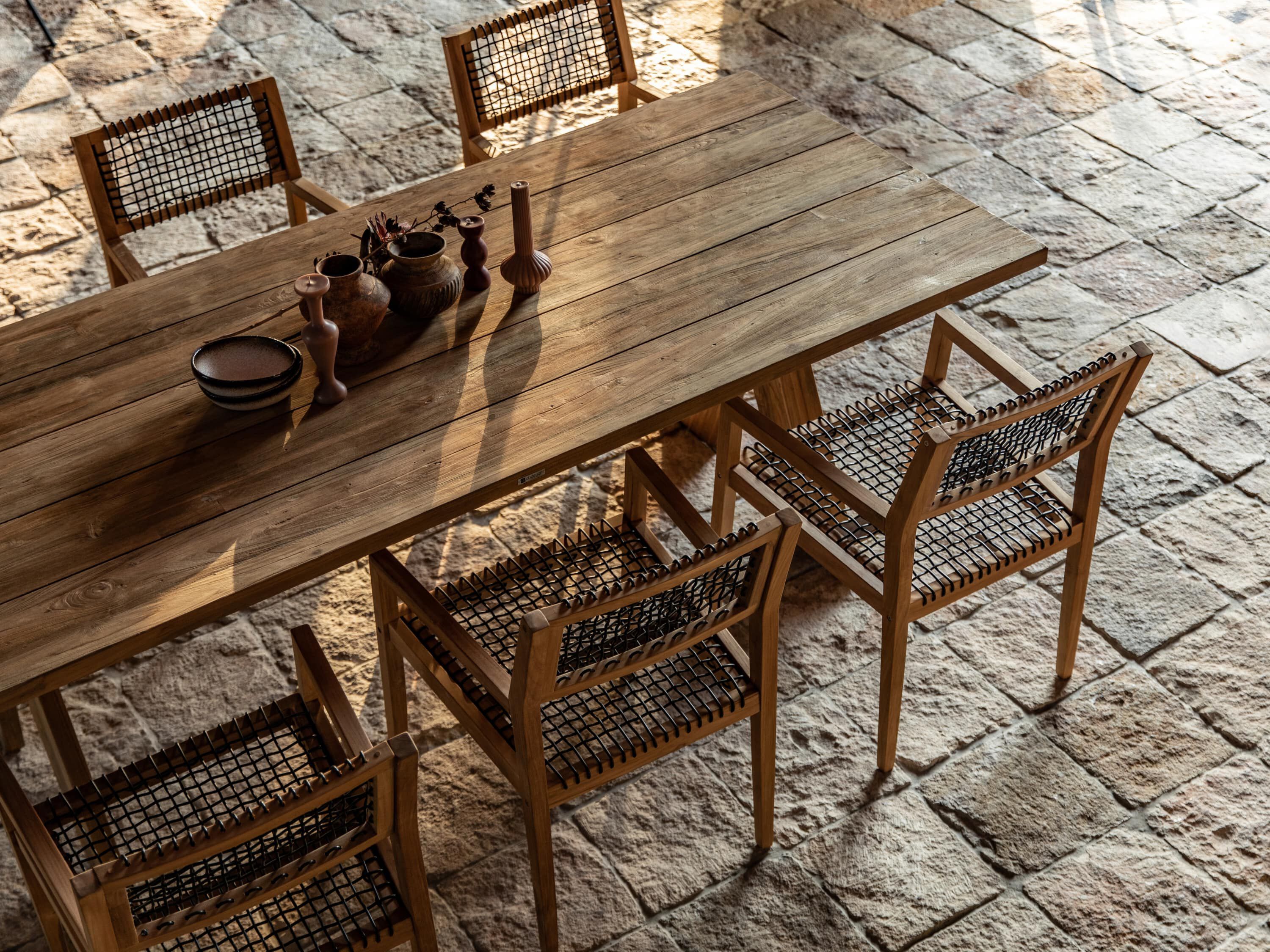 Садовый стул из тика и веревки с подлокотниками cbdesign Vienna Dining ARCH-00112530 - Вид №10