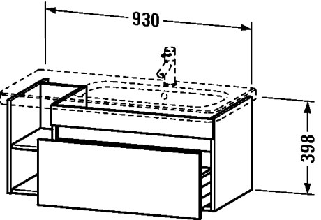 Тумбочка подвесная DuraStyle #DS6396 930 x 448 мм Duravit DS639605252 - Вид №1