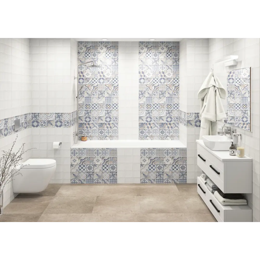 VENTA Панель ПВХ «Плитка» белая для стен 2700×375×8 мм 18759381 STLM-0012511 - Вид №2