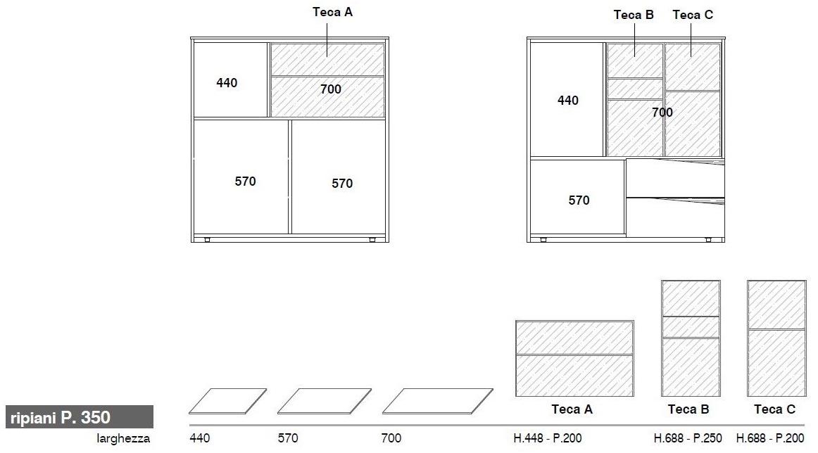 EmmeBi Буфет из лакированной древесины с распашными дверцами Vela sun-id-1438661 - Вид №6