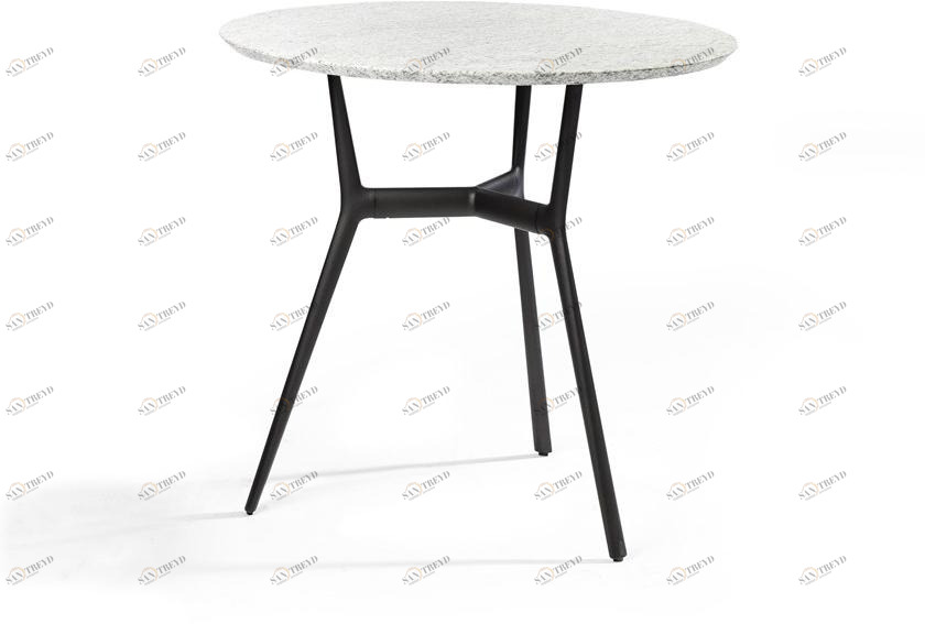 TRIBÙ Круглый садовый стол из гранита и алюминия Branch 07661g/07660g