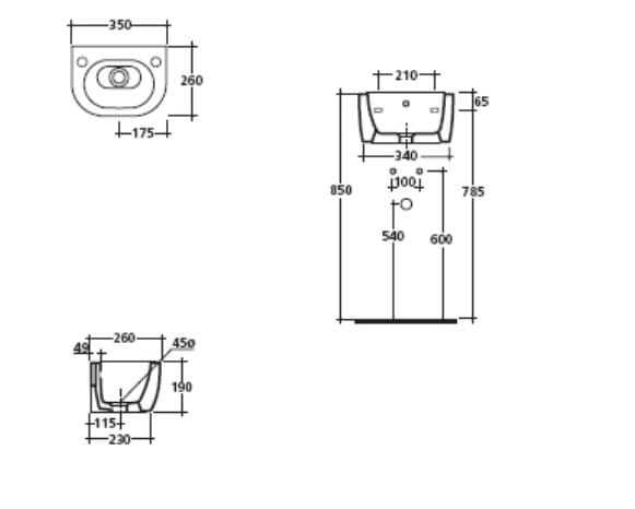 Керамическая ручная мойка Galassia EDEN ARCH-00098271 - Вид №2