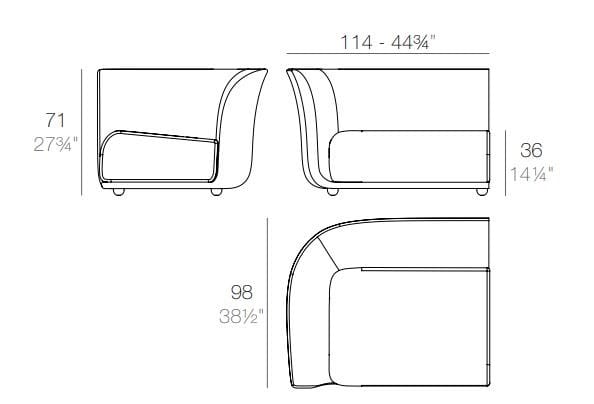Тканевый модульный садовый диван Vondom Suave ARCH-00133002 - Вид №6