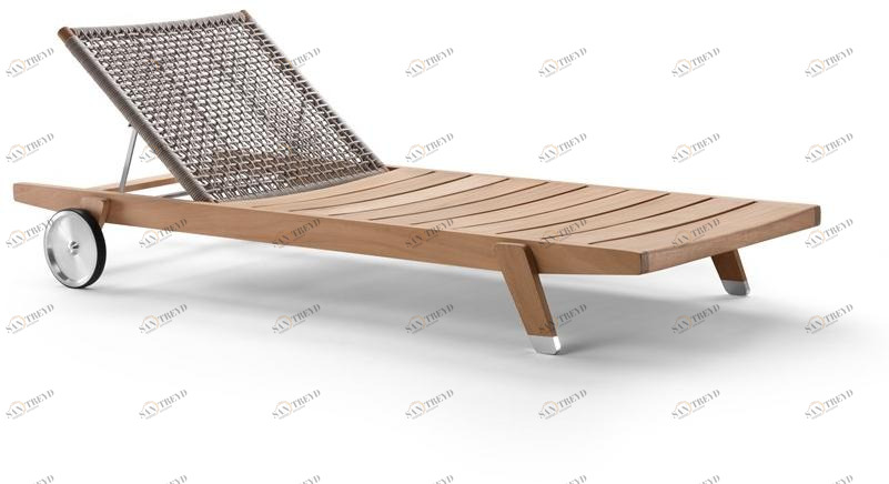 Flexform Садовая кушетка Iroko на колесиках Hora sexta sun-id-1512036