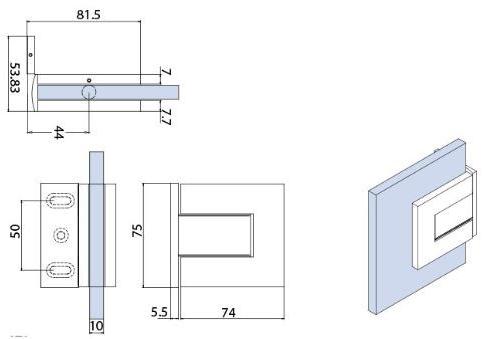 Metalglas Bonomi Петли для душевых кабин из латуни  B-701  - Вид №2