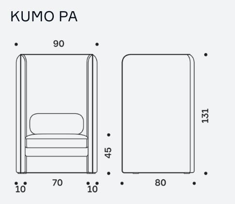 Тканевое кресло с высокой спинкой IBEBI Kumo ARCH-00057606 - Вид №5