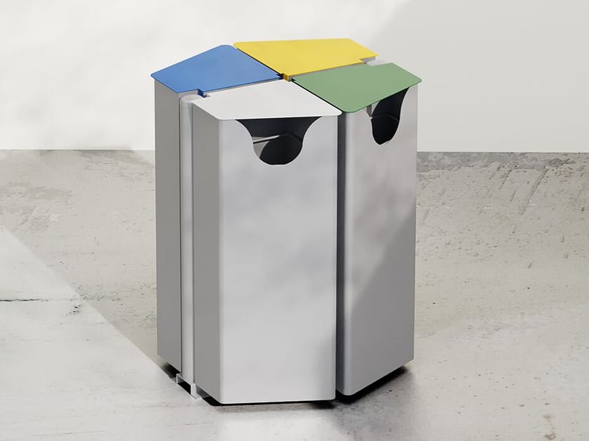 Корзина для мусора из листового металла для раздельного сбора DIMCAR HEX ARCH-00123217