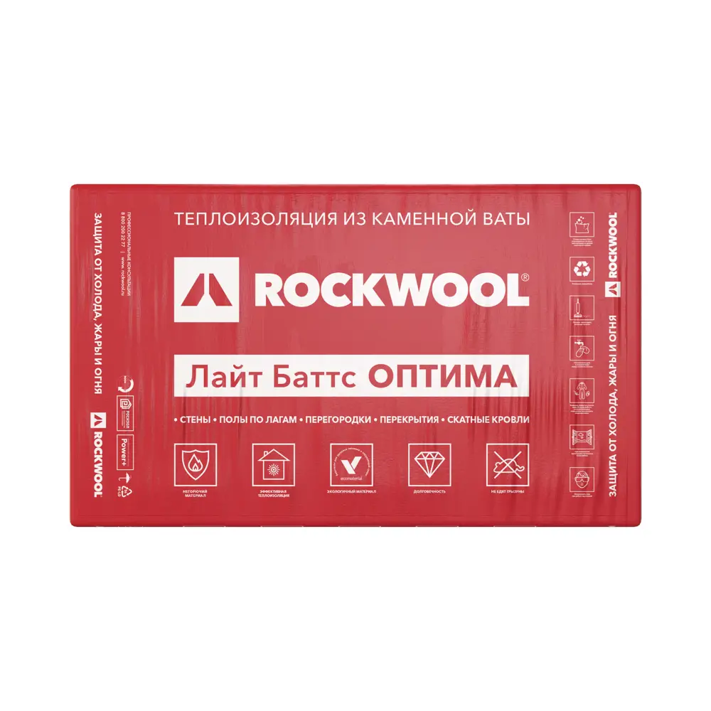 Rockwool Лайт Баттс Оптима: экологичный утеплитель для эффективной теплоизоляции 86585158 STLM-0070474 - Вид №5