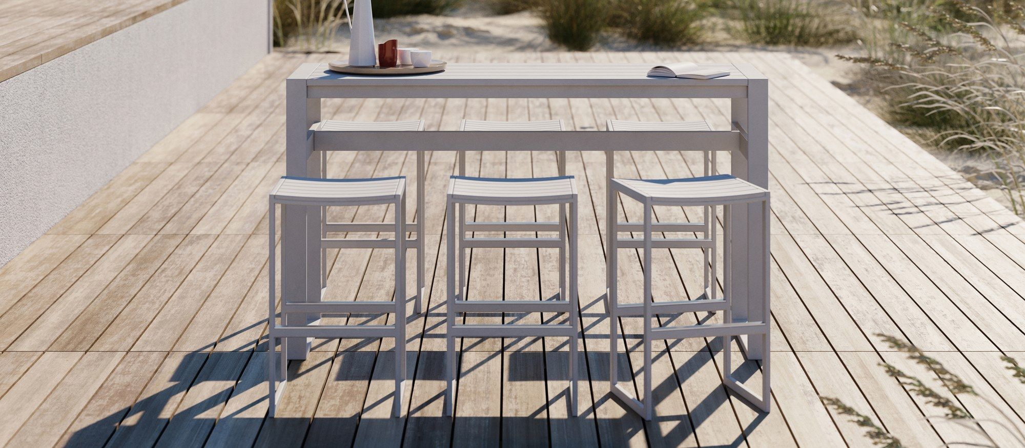 Высокий прямоугольный алюминиевый стол с порошковым покрытием Case Eos ARCH-00082338 - Вид №6