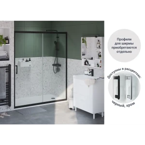 Комплект стекол для раздвижной душевой двери Sensea Easy 140 см прозрачное стекло цвет профиля на выбор 83631066 STLM-2115196