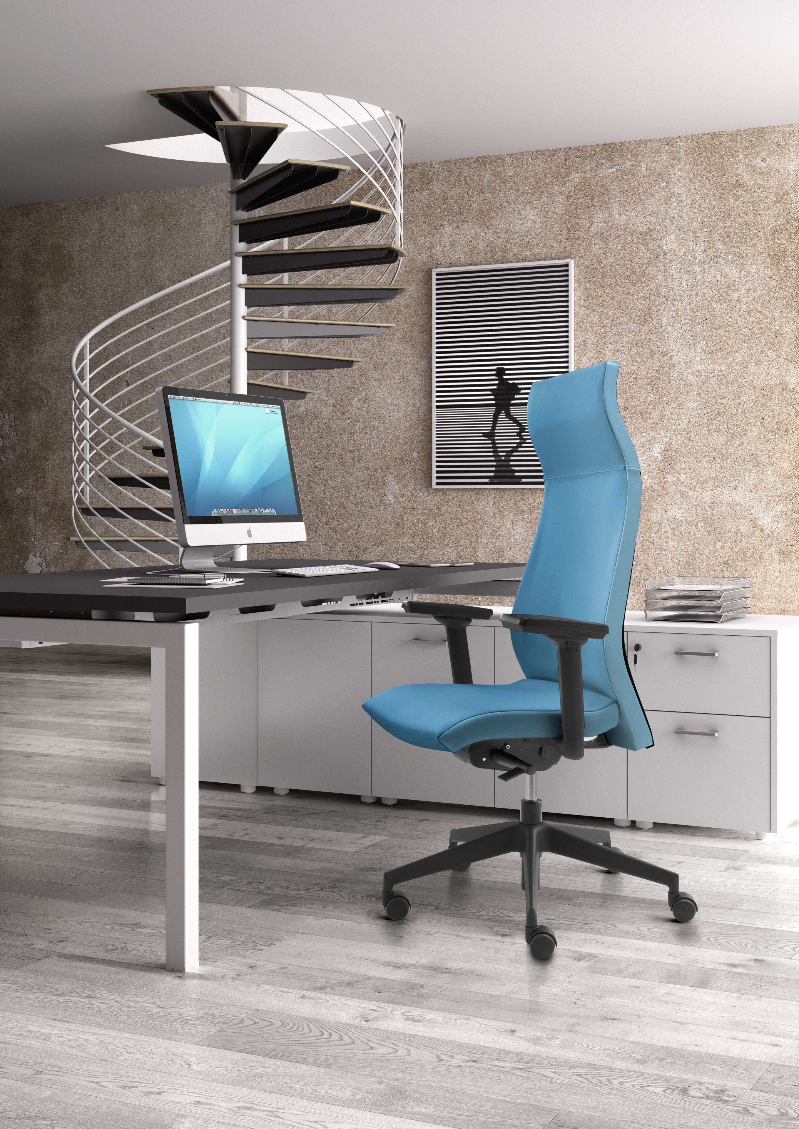 Кожаный поворотный операционный офисный стул с подлокотниками Leyform Energy ARCH-00055749 - Вид №2