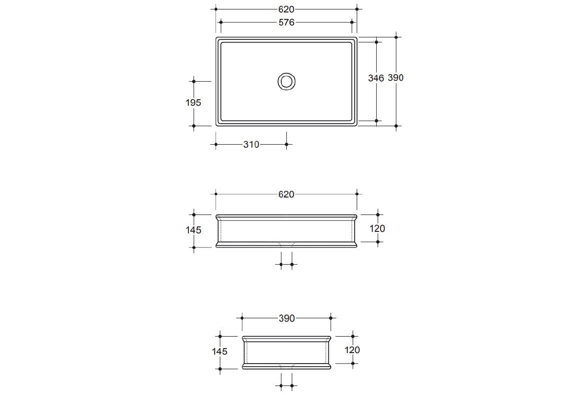 Керамическая столешница прямоугольная раковина Gaia Mobili Complements ARCH-00089380 - Вид №1