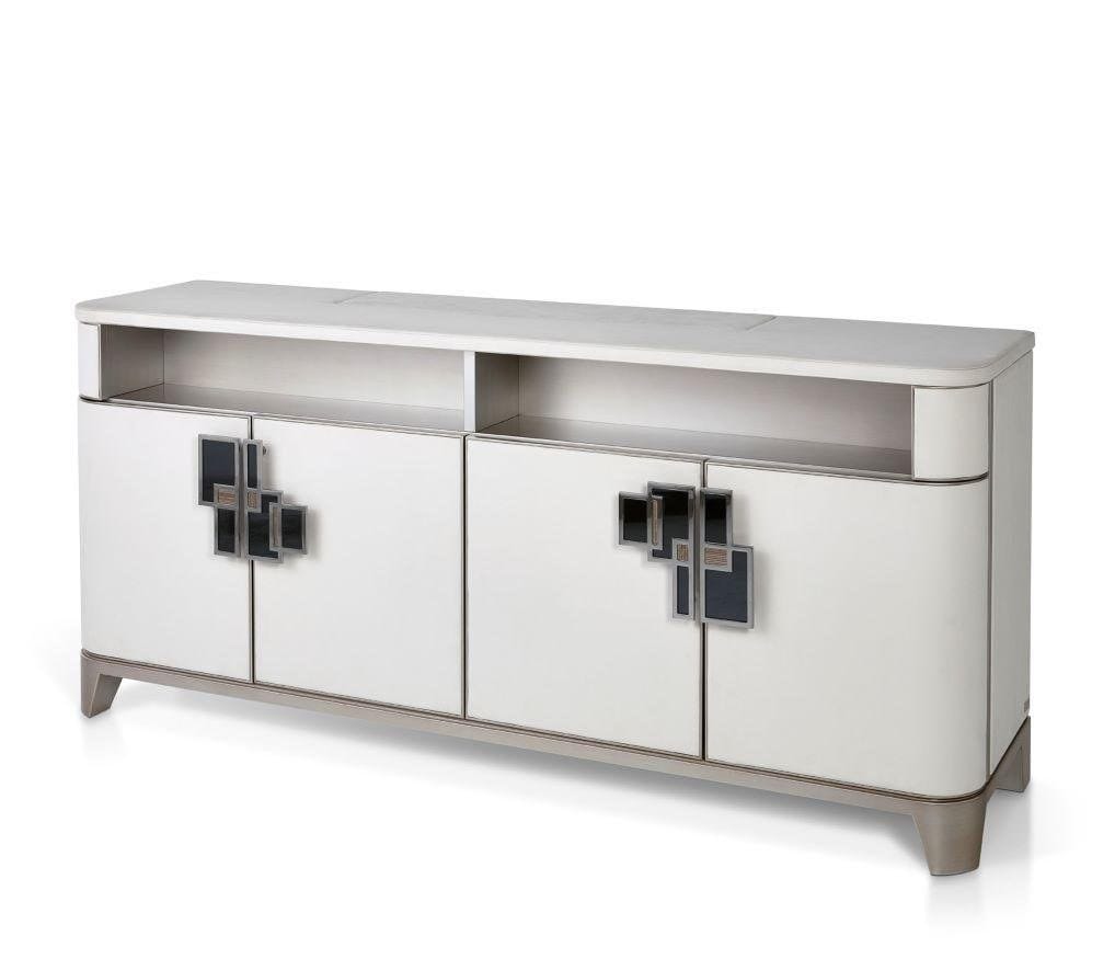 Кожаный шкаф для телевизора с распашными дверцами Sicis Dongiovanni ARCH-00110026 - Вид №1