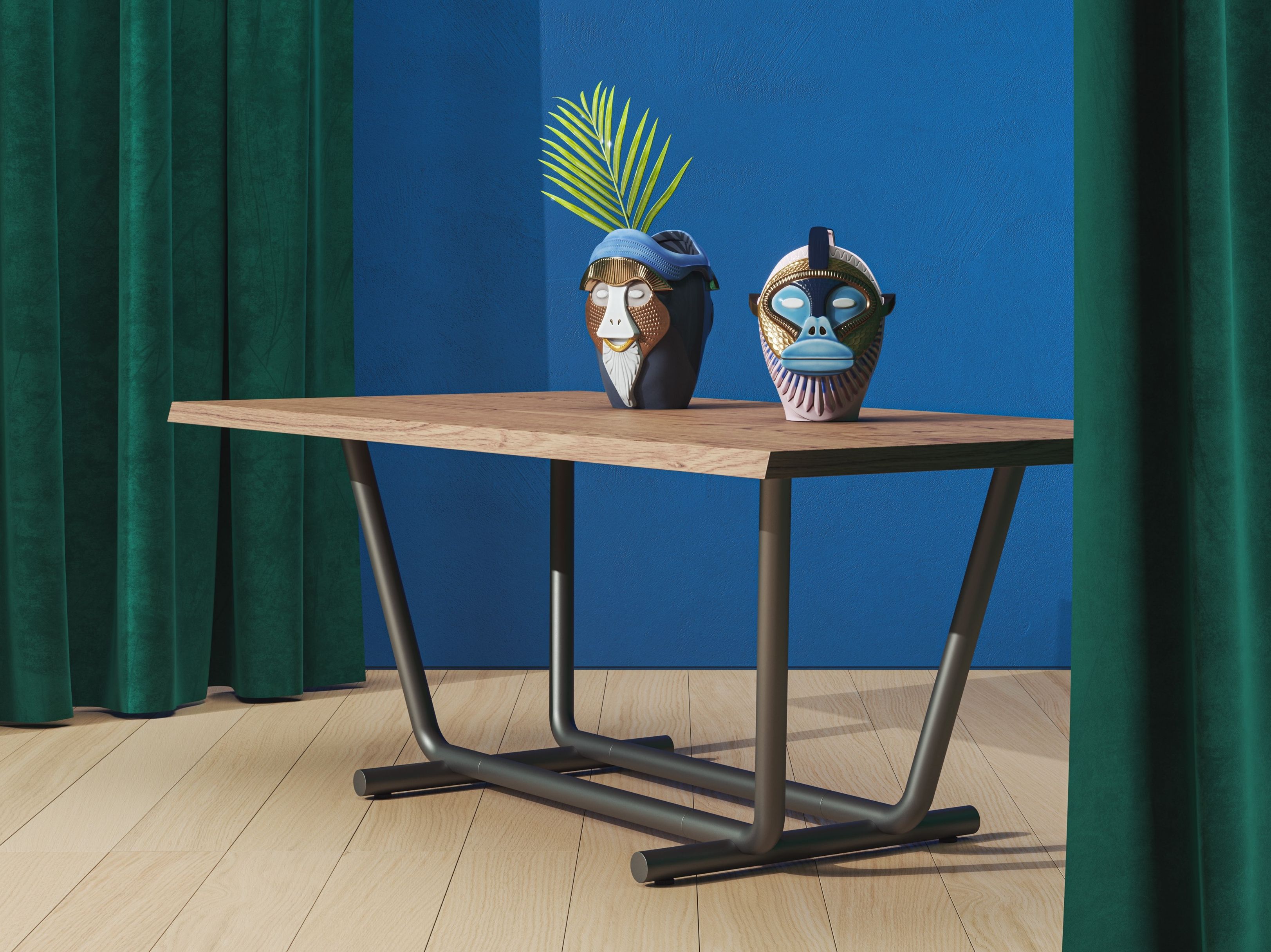 Стальной и деревянный стол ALMA DESIGN Paloalto ARCH-00053702 - Вид №4