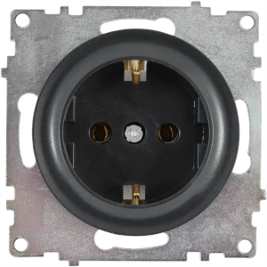 Розетка встраиваемая Onekey Florence с заземлением, цвет чёрный