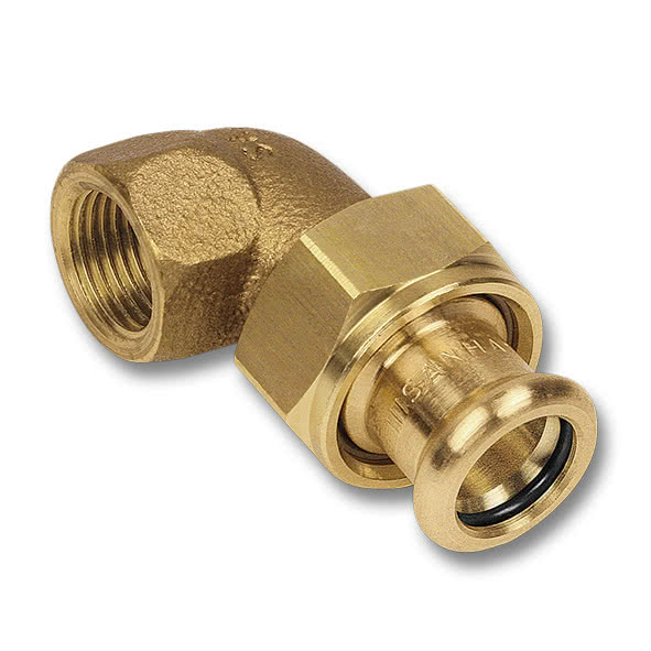 180961512 SANHA 8096G пресс-фитинг, бронза, сгон ВПр-ВР, самоуплотн. 15x1/2 мм  - Вид №1