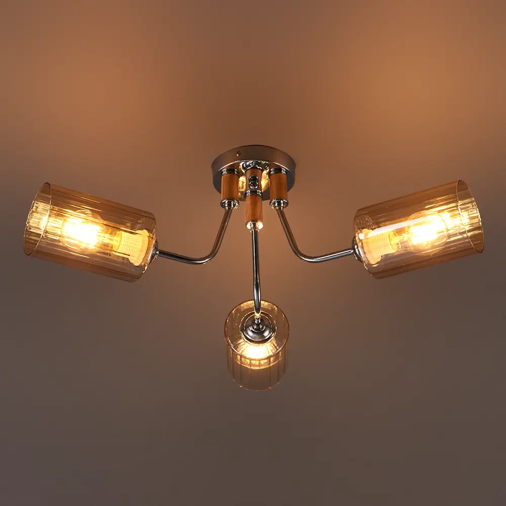 Люстра потолочная JLIGHT GETTI 3 лампы 18 м², цвет хром 84534216 STLM-2002981  - Вид №2