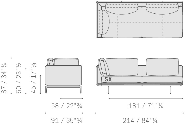 Poltrona Frau Модульный диван из кожи и ткани La collezione - divani e poltrone sun-id-1487212 - Вид №27