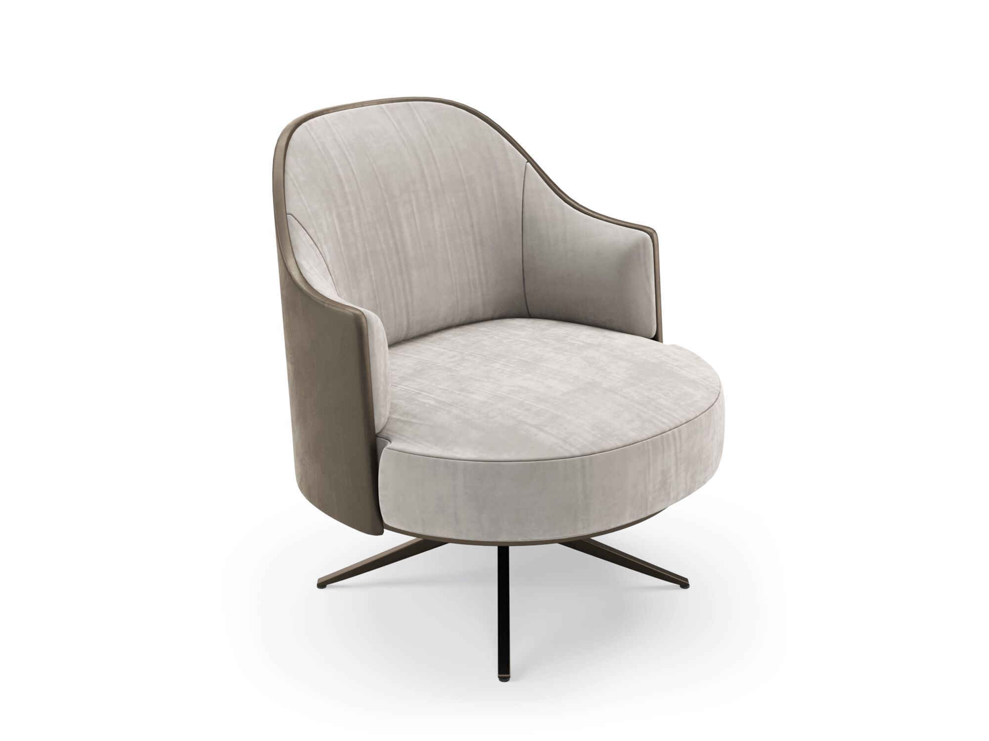 Тканевое вращающееся кресло с подлокотниками PRADDY Natur ARCH-00126463