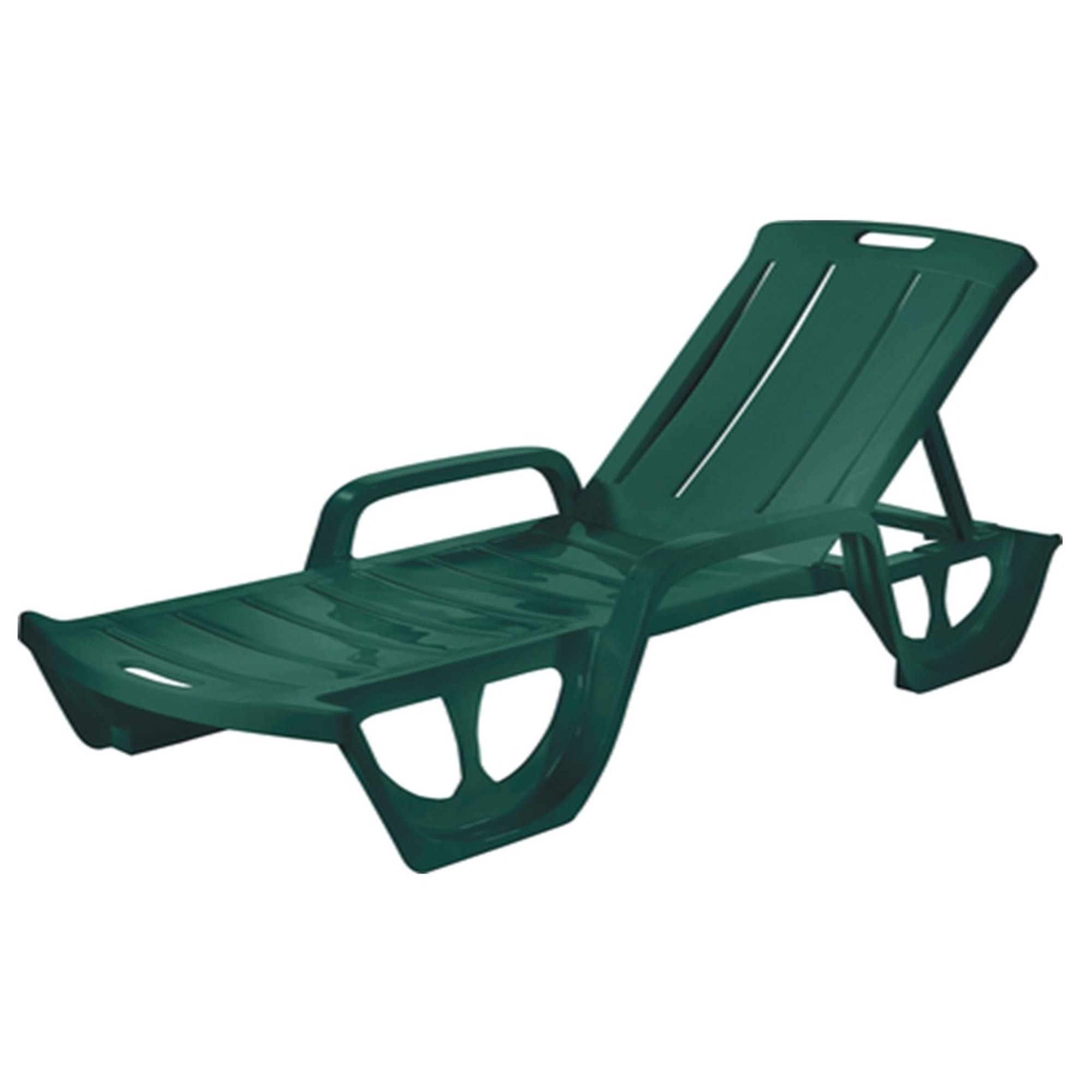 89161342 Шезлонг Florida 190x67x30 см пластик темно-зеленый Santreyd 