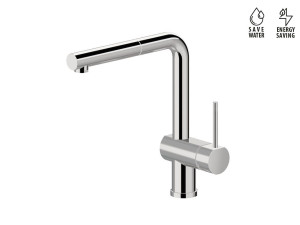 Смеситель для кухни с поворотным изливом и выдвижным ручным душем