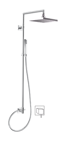 31496/ID-CR CARIMALI Поворотная душевая стойка, Квадратная душевая лейка 