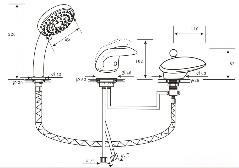 Каскадный смеситель ALPEN Niagara хром AS1004C - Вид №1