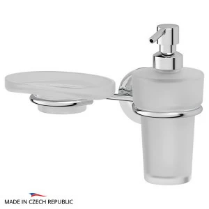 Держатель с матовыми дозатором 250 мл и мыльницей Ellux ELEGANCE ELE 008-C04