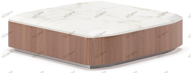 SM Living Couture Низкий журнальный столик из фанерованной древесины с мраморной столешницей Diamond Tvn_10