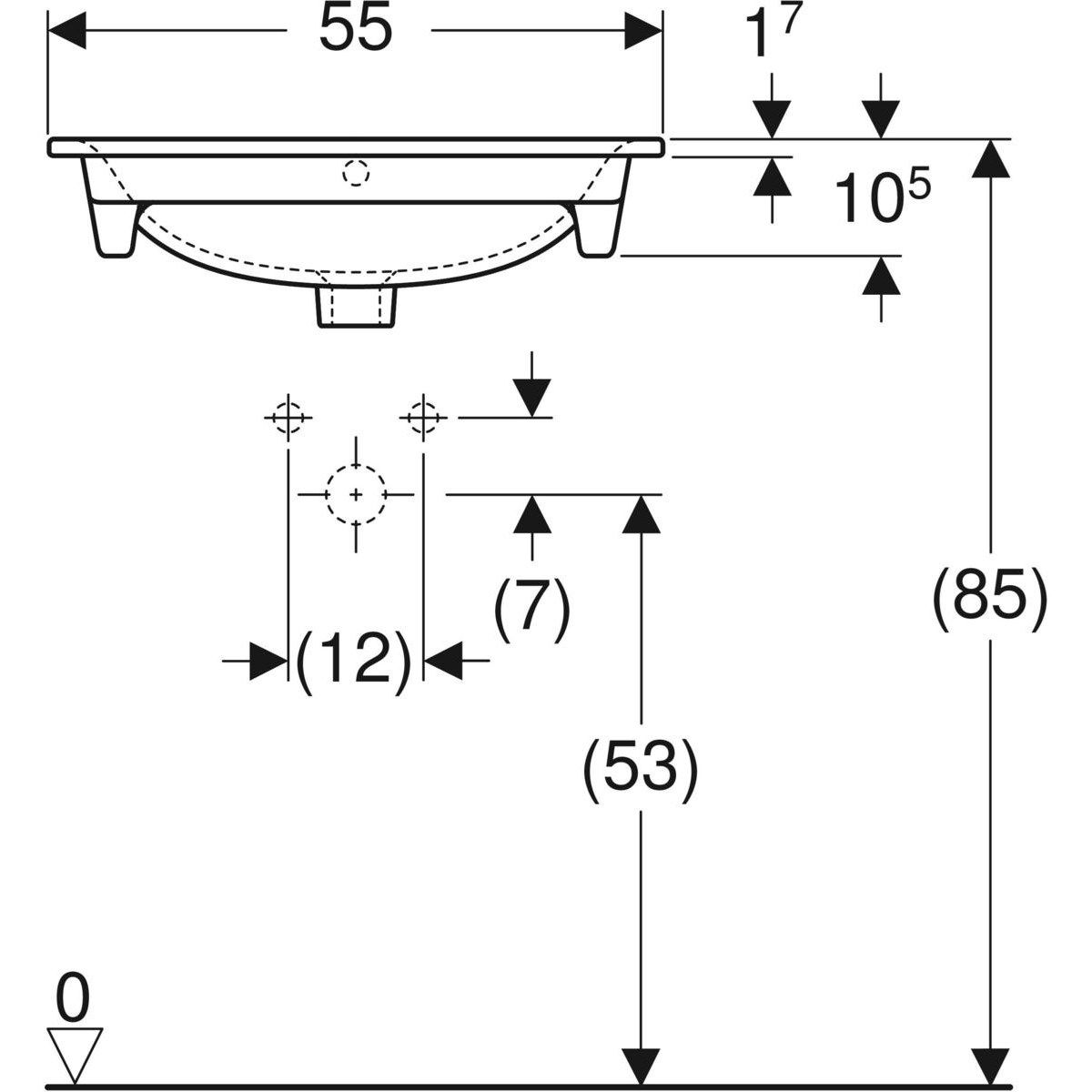 Встраиваемый умывальник с переливом Geberit площадь Сельнова ARCH-00049678 - Вид №8